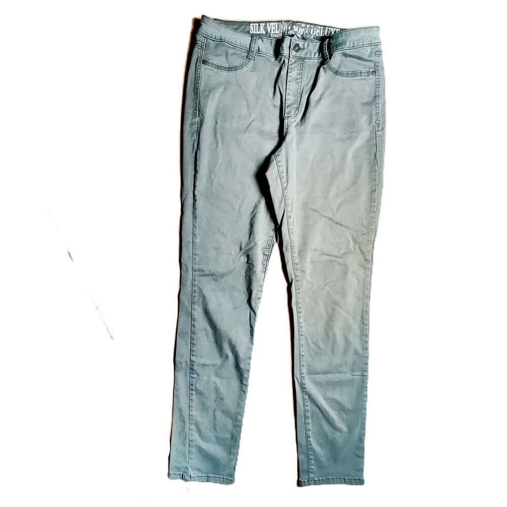 Rewash Jeans 13/31 Womens Green Skinny Stretch Mid Rise Pants Soft Deluxe